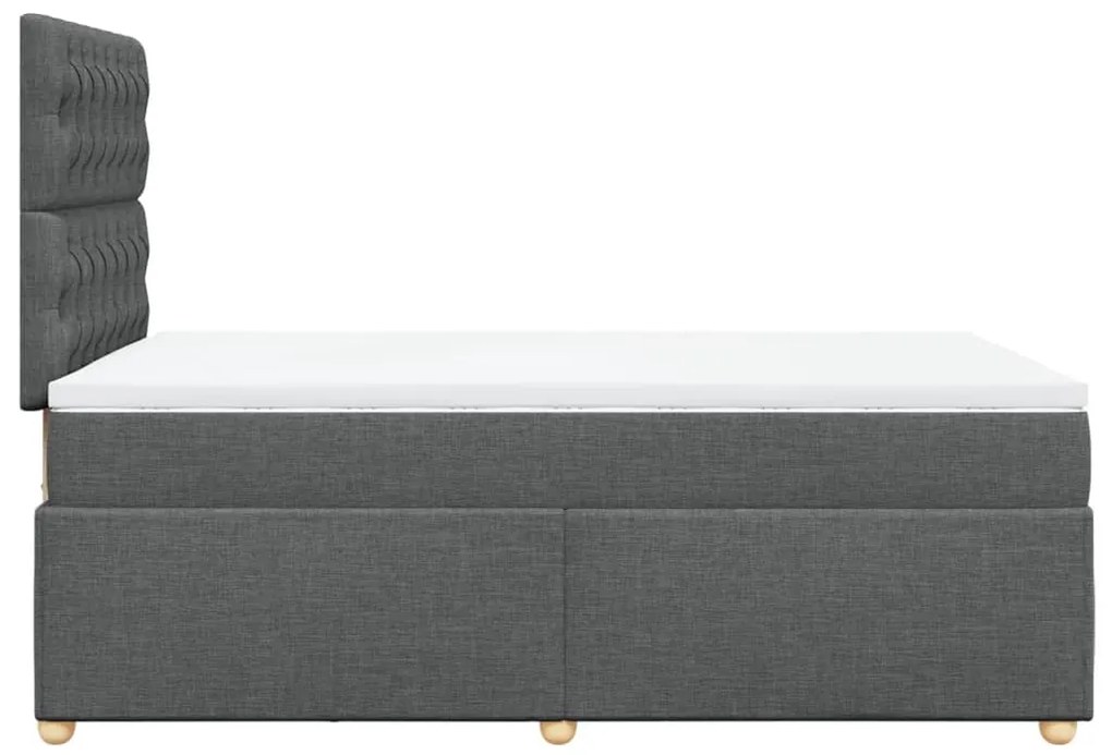 vidaXL Κρεβάτι Boxspring με Στρώμα Σκούρο Γκρι 120x200 εκ. Υφασμάτινο