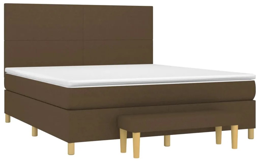 ΚΡΕΒΑΤΙ BOXSPRING ΜΕ ΣΤΡΩΜΑ ΣΚΟΥΡΟ ΚΑΦΕ 180X200 ΕΚ ΥΦΑΣΜΑΤΙΝΟ 3137016