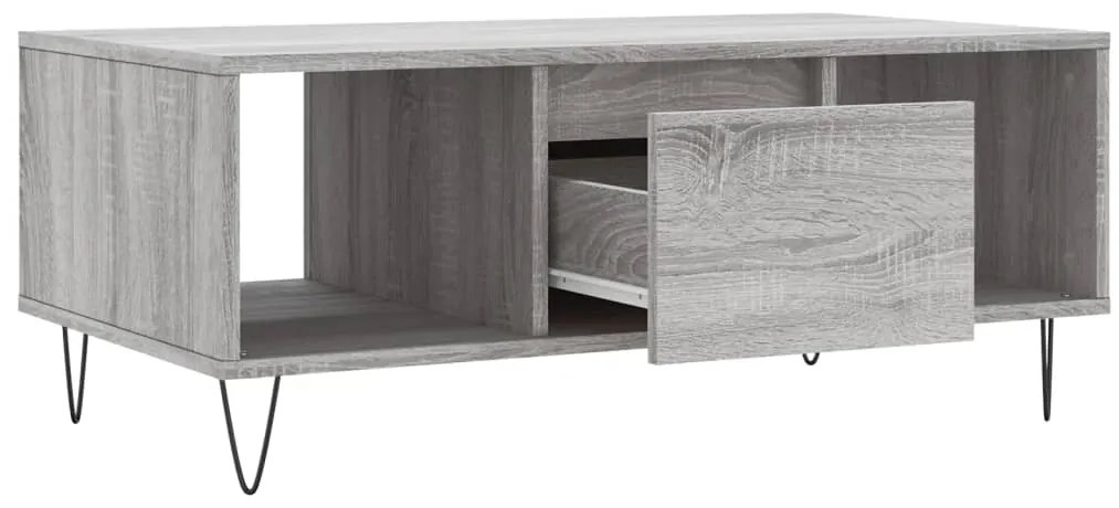 vidaXL Τραπεζάκι Σαλονιού Γκρι Sonoma 90x50x36,5εκ. Επεξεργασμένο Ξύλο