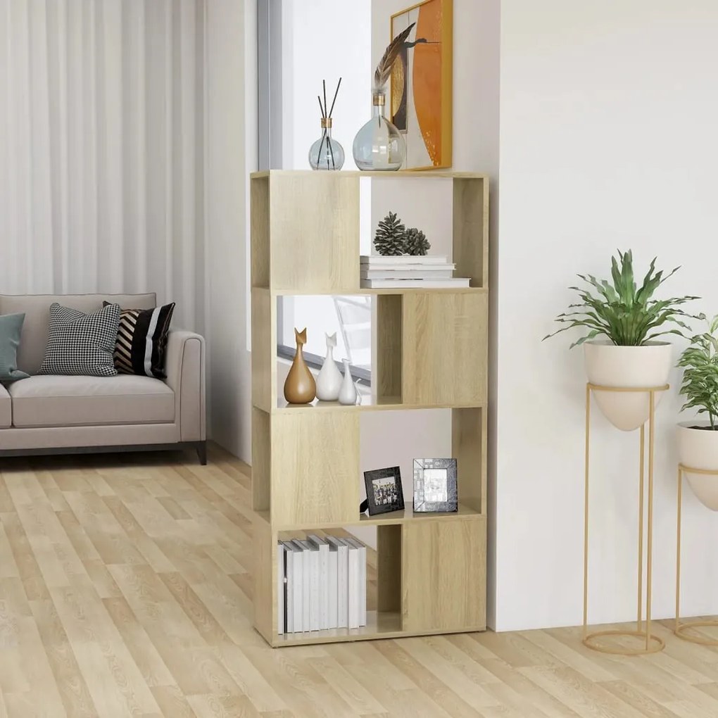 vidaXL Βιβλιοθήκη/Διαχωριστικό Χώρου Sonoma Δρυς 60x24x124,5εκ Μοριοσ.