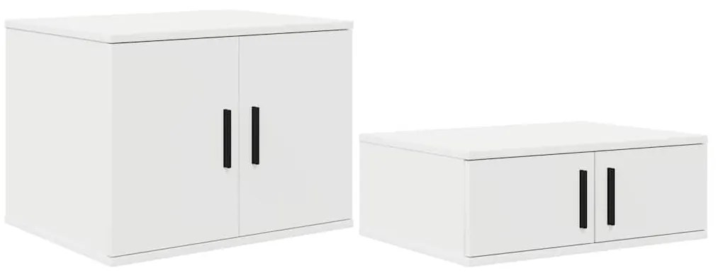 vidaXL Ντουλάπι αποθήκευσης 2 pcs Λευκό 103 x 41 x 40 εκ