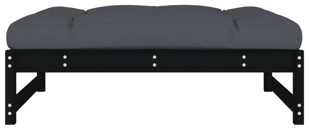 vidaXL Υποπόδιο Κήπου Μαύρο 120 x 80 εκ. από Μασίφ Ξύλο Πεύκου