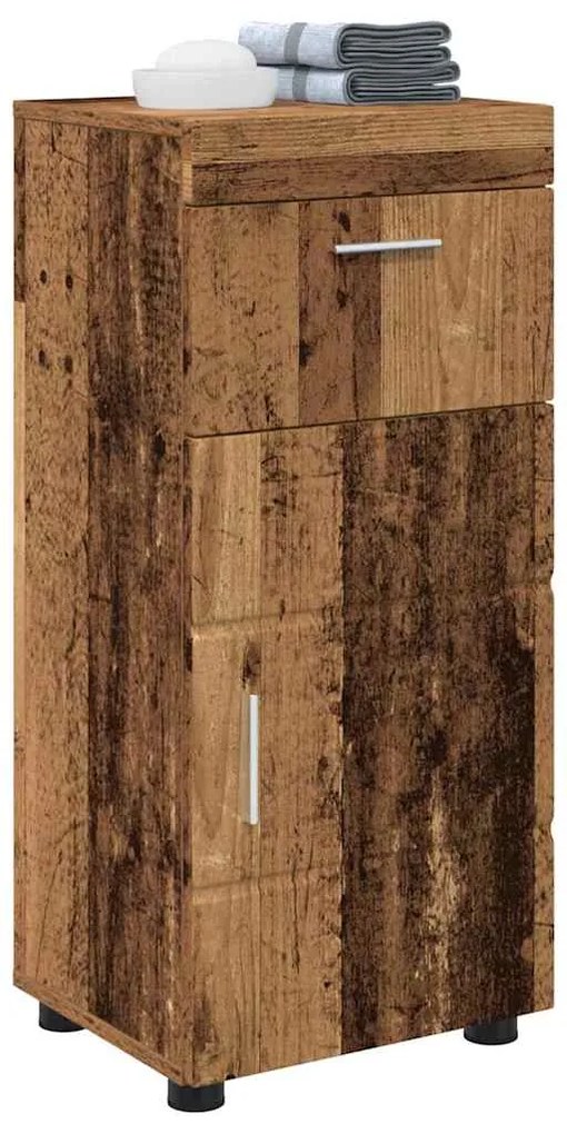 vidaXL Ντουλάπι Μπάνιου με πόρτα TULUM Παλαιό ξύλο 37 x 31.5 x 82 εκ