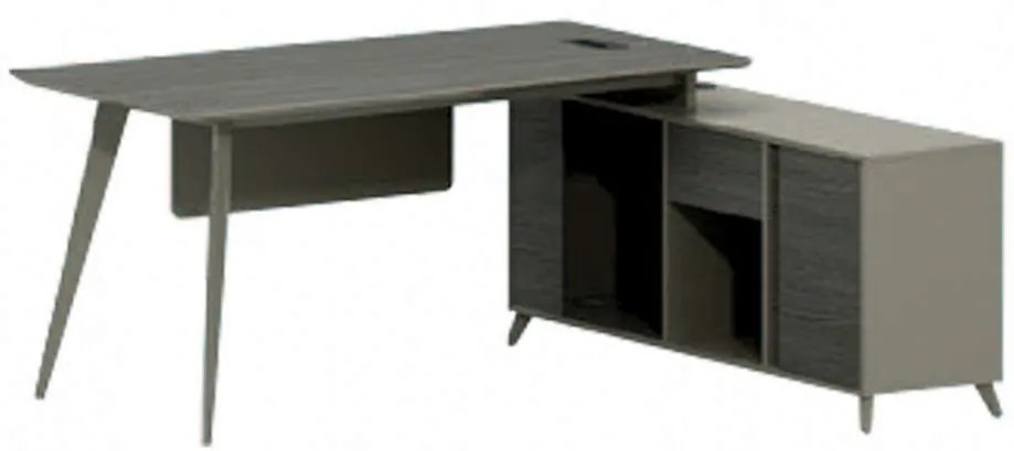 Γραφείο Lux Series HM2116 180Χ140Χ75Υcm Αναστρέψιμη Γωνία Grey-Mocca