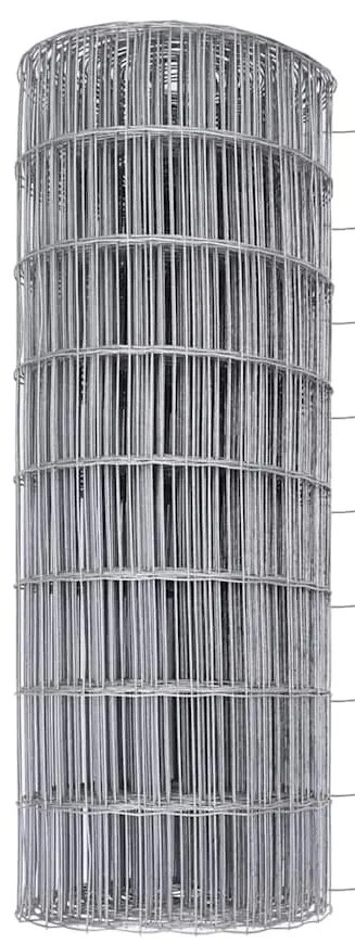 vidaXL Φράχτης με Στήλες. Ασημί 1 x 10 m Ατσάλι