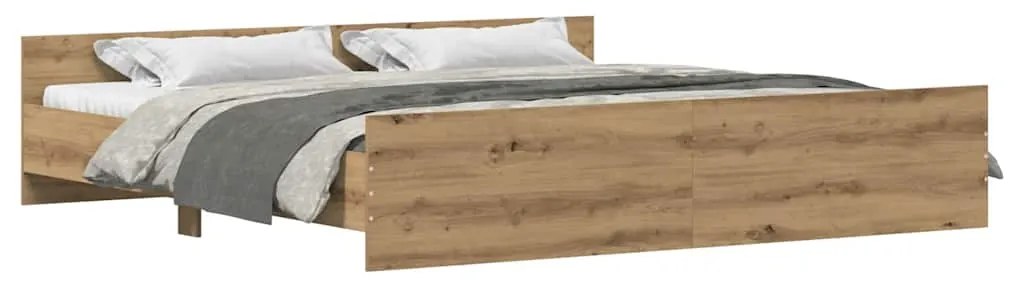 vidaXL Σκελετός Κρεβατιού artisan δρυς 200 x 200 cm Επεξεργασμένο ξύλο