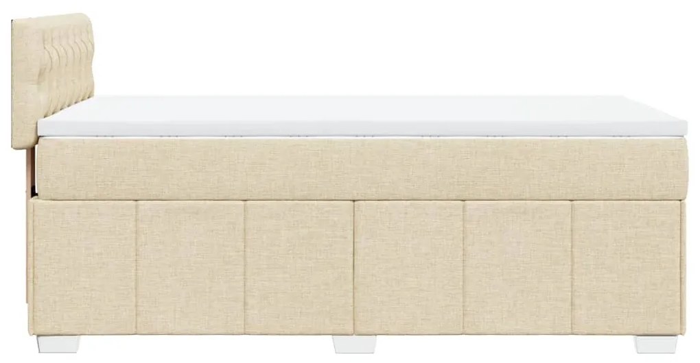 vidaXL Κρεβάτι Boxspring με Στρώμα Κρεμ 80 x 200 εκ. Υφασμάτινο