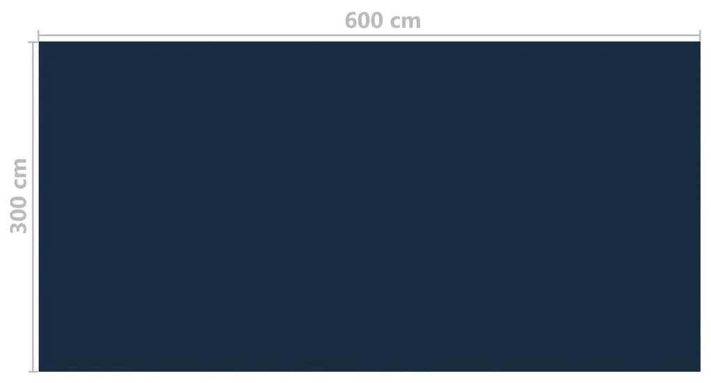 vidaXL Κάλυμμα Πισίνας Ηλιακό Μαύρο/Μπλε 600x300 εκ. από Πολυαιθυλένιο