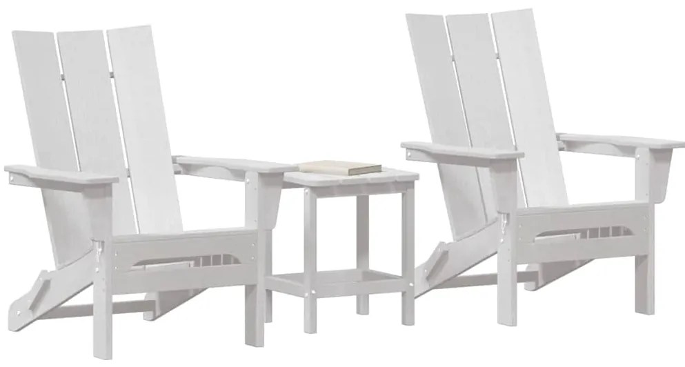 vidaXL Έπιπλα Χαλάρωσης Κήπου 3 pcs Λευκό 38 x 38 x 46cm Πλαστικό
