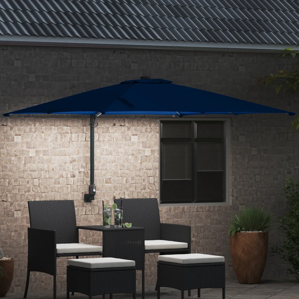vidaXL Ομπρέλα Κήπου Αζούρ μπλε 248.5 x 247.5 x 160 εκ. ύφασμα