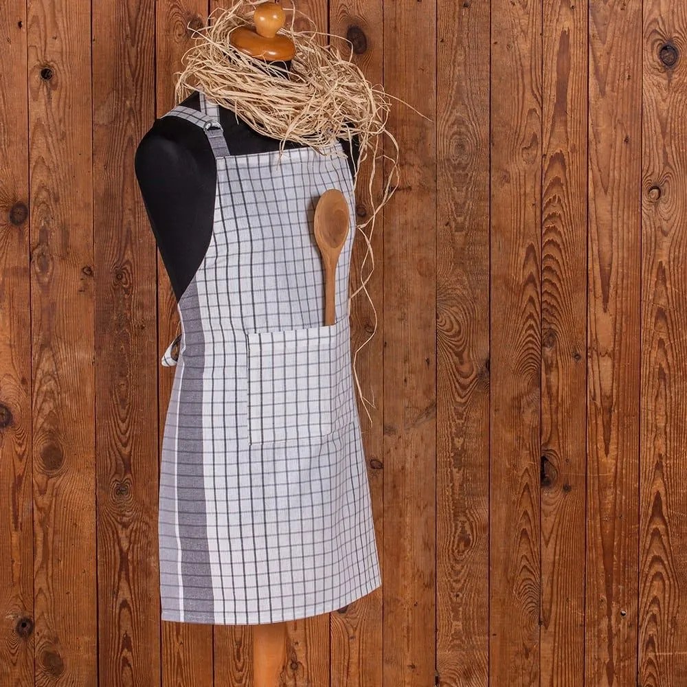Ποδιά Κουζίνας Pepper Check Grey Melinen 60x75cm 100% Cotton