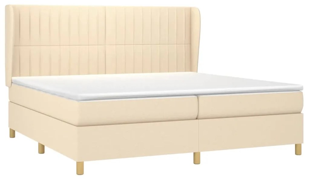 ΚΡΕΒΑΤΙ BOXSPRING ΜΕ ΣΤΡΩΜΑ ΚΡΕΜ 200X200 ΕΚ. ΥΦΑΣΜΑΤΙΝΟ 3128714