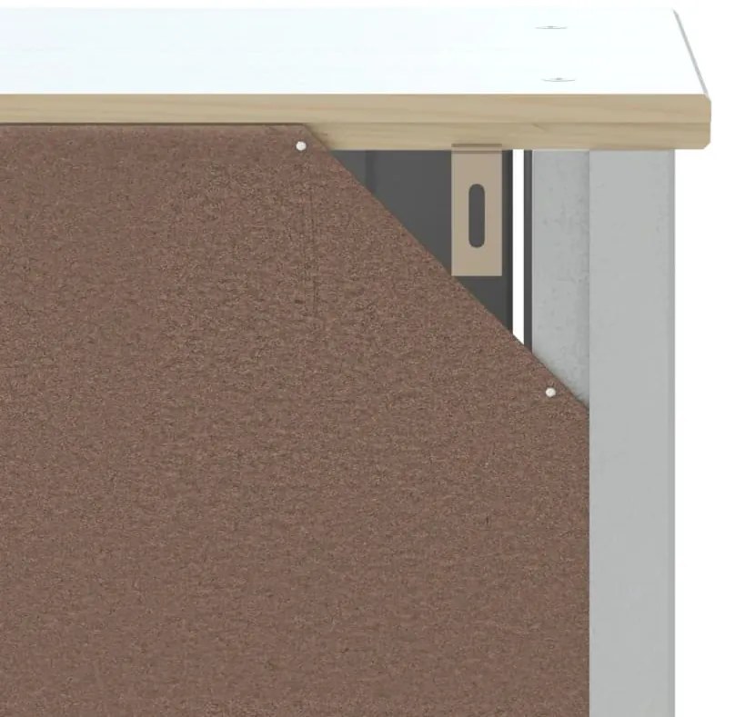vidaXL Ντουλάπι Μπάνιου BERG Λευκό 40 x 34 x 110 εκ. Μασίφ Ξύλο Πεύκου