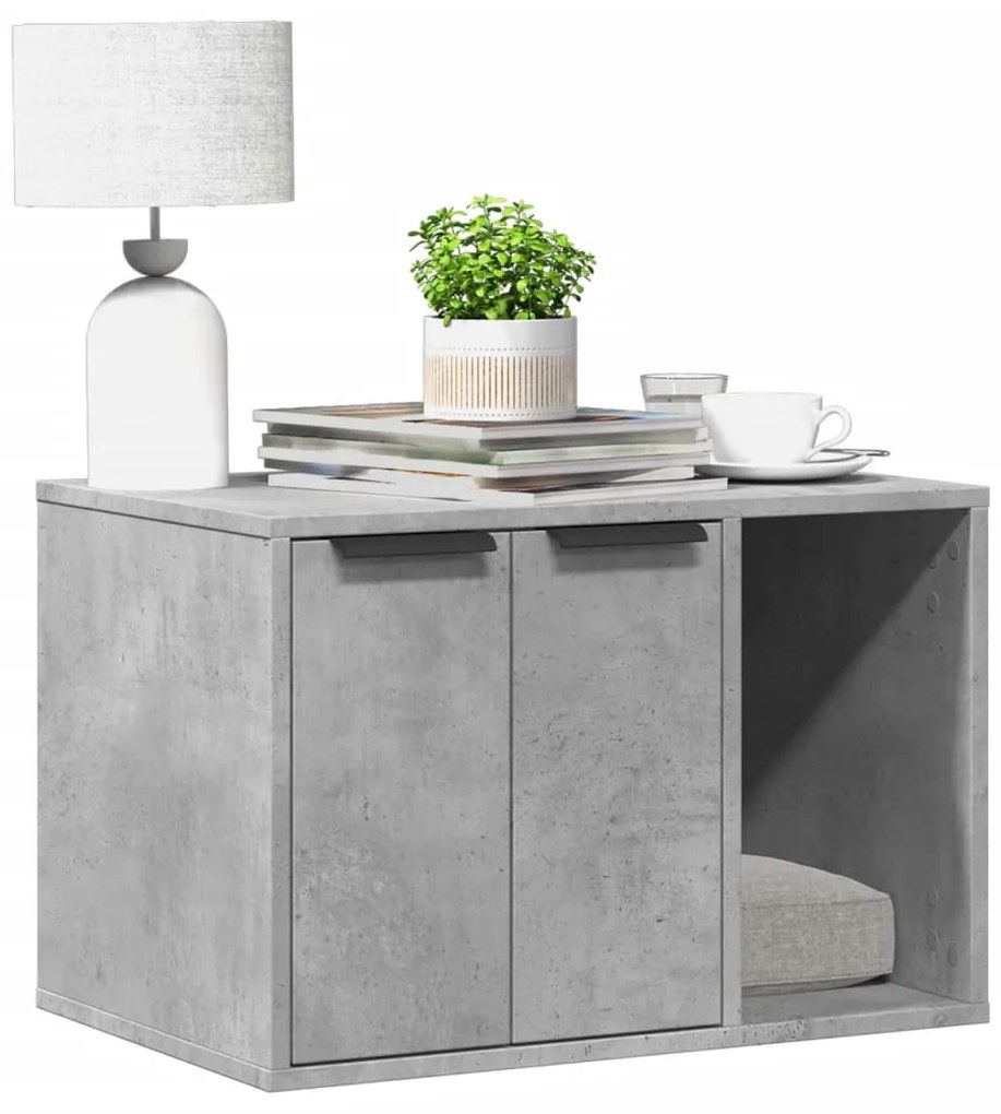 Τουαλέτα Γάτας Περίφραξη Γκρι Σκυρ. 60x40x40εκ Επεξεργασμ. Ξύλο