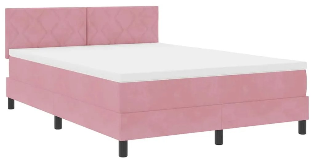 vidaXL Κρεβάτι με Ελατήρια και Στρώμα Ροζ 160 x 200 cm ύφασμα