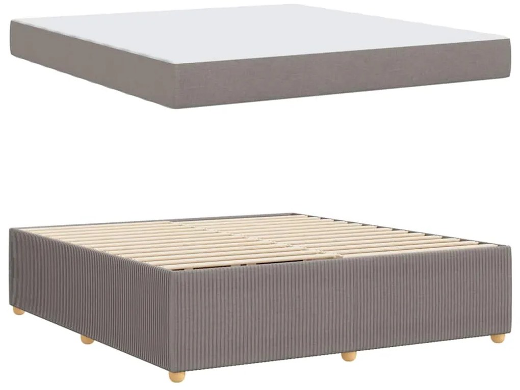 vidaXL Σκελετός κρεβατιού με στρώμα Taupe 180 x 200 cm ύφασμα