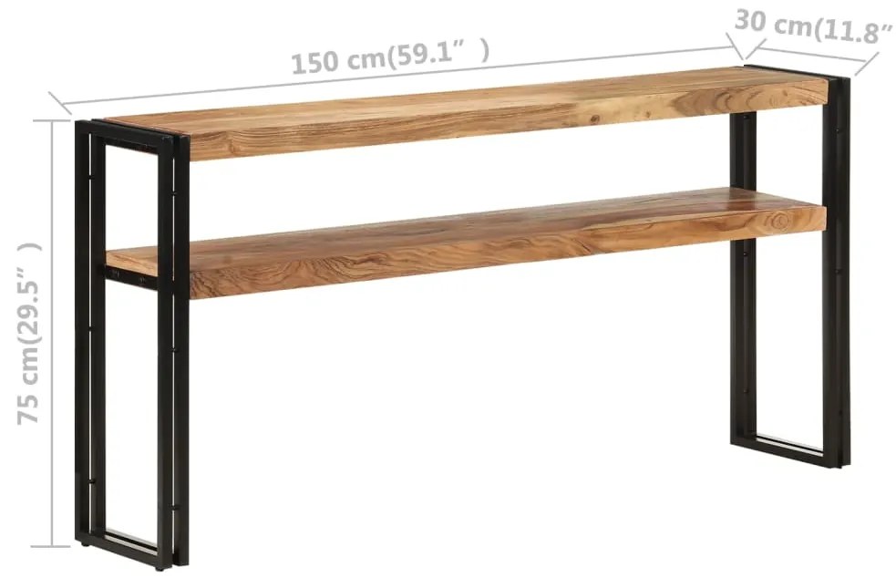 vidaXL Τραπέζι Κονσόλα 150 x 30 x 75 εκ. από Μασίφ Ξύλο Ακακίας
