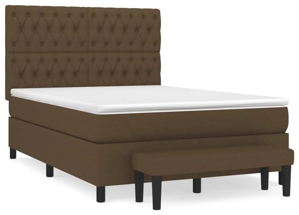 ΚΡΕΒΑΤΙ BOXSPRING ΜΕ ΣΤΡΩΜΑ ΣΚΟΥΡΟ ΚΑΦΕ 140X190 ΕΚ. ΥΦΑΣΜΑΤΙΝΟ 3136832