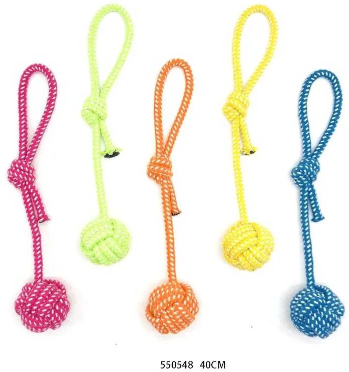 Παιχνίδι σκύλου σχοινί με μπάλα - 40cm - 12pcs - 550548