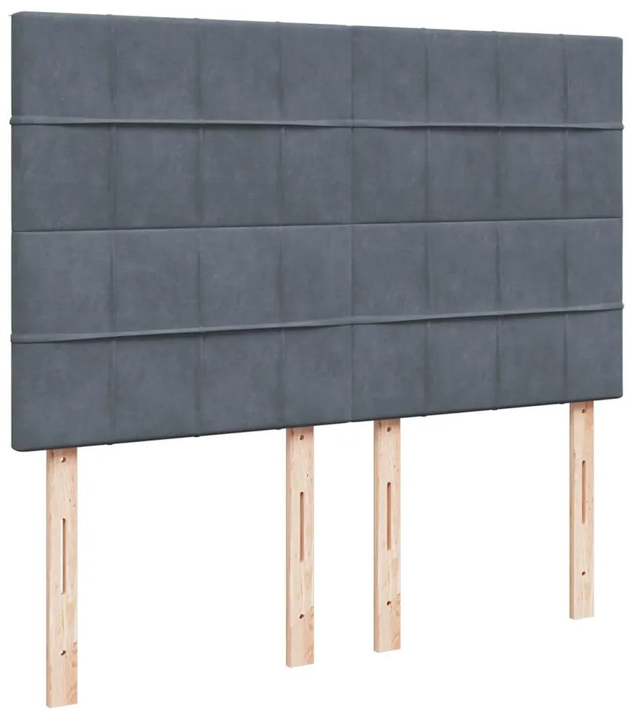vidaXL Κρεβάτι Boxspring με Στρώμα Σκούρο Γκρι 160x200 εκ. Βελούδινο