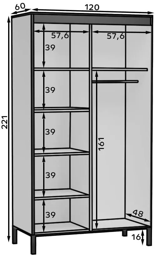 Ντουλάπα Curt συρόμενη-Leuko-Mauro