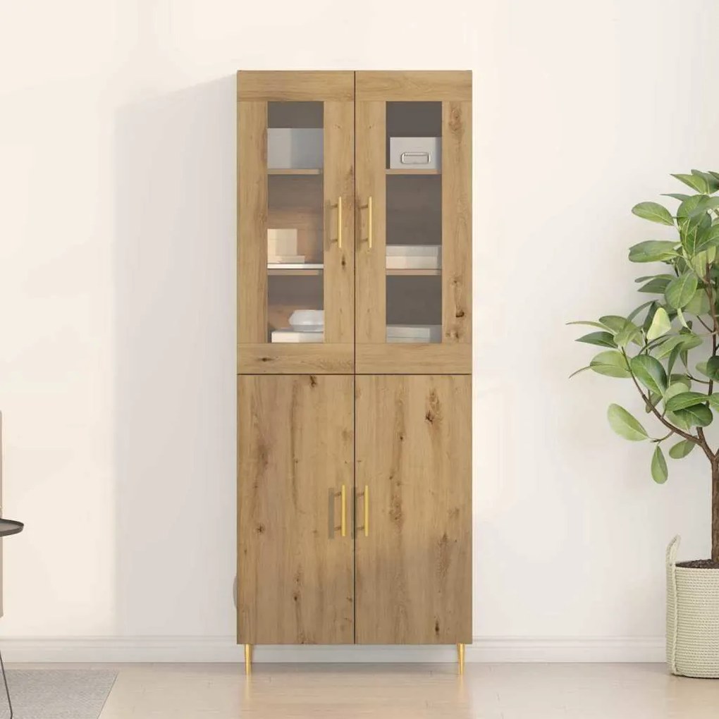 vidaXL Highboard Επιτοίχιο 2 pcs artisan δρυς 69.5 x 34 x 180 εκ.