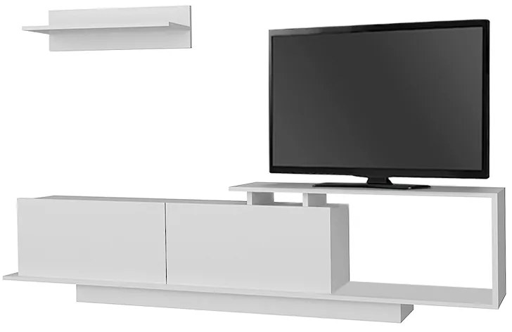 Έπιπλο τηλεόρασης Novara Megapap χρώμα λευκό 180x29,6x45εκ.