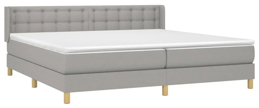 Κρεβάτι Boxspring με Στρώμα Αν. Πράσινο 160x200εκ Υφασμάτινο - Γκρι