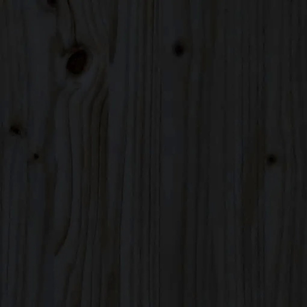 Ζαρντινιέρα με Ράφι Μαύρη 111,5x54x81 εκ. Μασίφ Ξύλο Πεύκου - Μαύρο