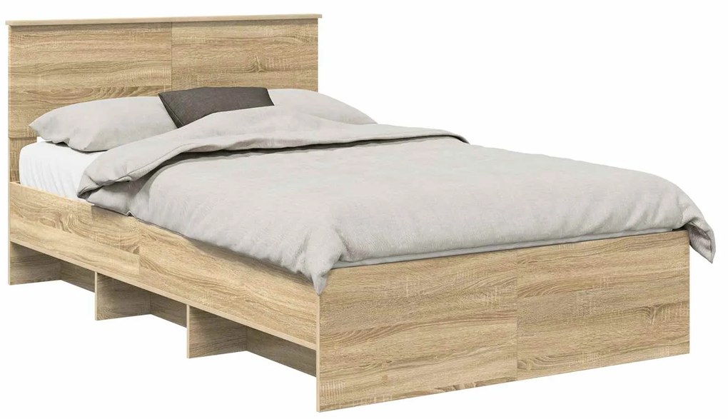 vidaXL Σκελετός Κρεβατιού Δρύς Sonoma 120 x 123 εκ. Επεξεργασμένο ξύλο
