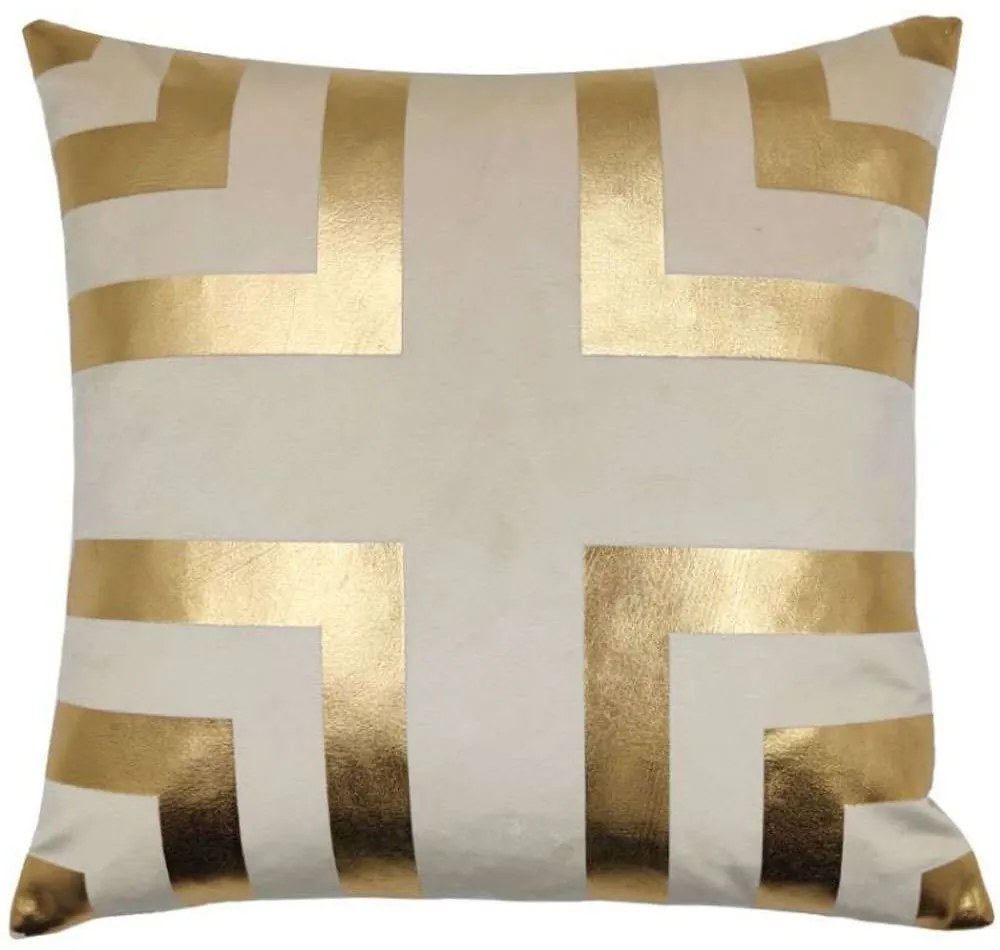 Μαξιλάρι Διακοσμητικό (Με Γέμιση) Illusion 023360 Beige-Gold 45X45 Velvet