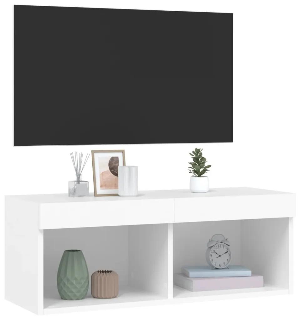 vidaXL Έπιπλο Τηλεόρασης με LED Λευκό 80 x 30 x 30 εκ.