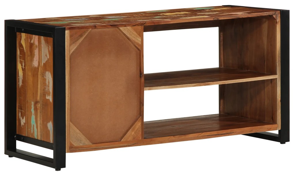 vidaXL Πάγκος Παπουτσιών Πολύχρωμο 100x40x50 εκ. Μασίφ Ξύλο Ανακυκλωμένο
