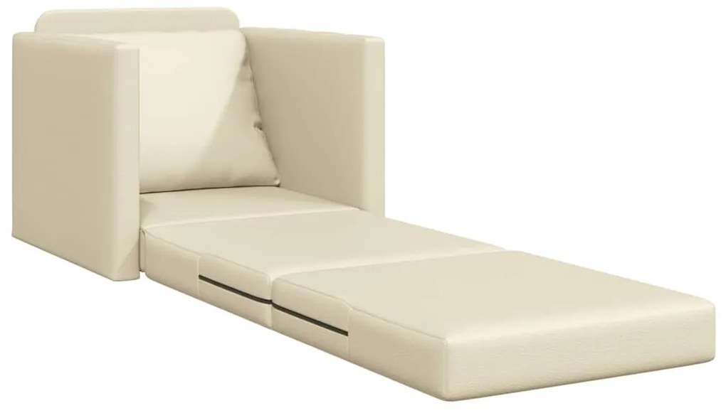 vidaXL Καναπές-Κρεβάτι με μαξιλάρι Κρεμ 74 x 77 x 81 εκ. Τεχνητό δέρμα