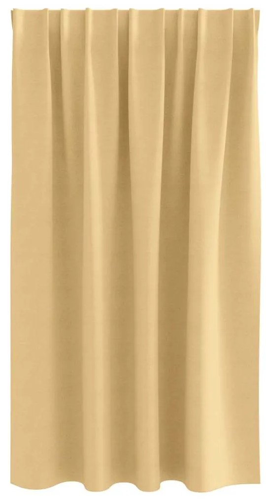 vidaXL Κουρτίνες με κουρτίνες 2 pcs Μπεζ 140x140cm Πολυεστέρας
