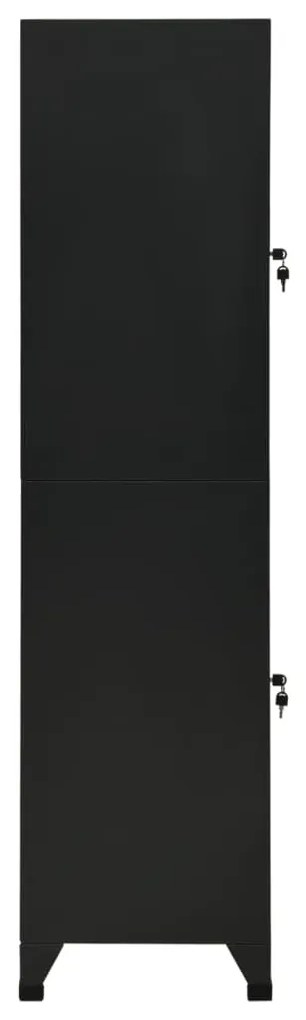 vidaXL Φοριαμός Μαύρος 38 x 45 x 180 εκ. Ατσάλινος