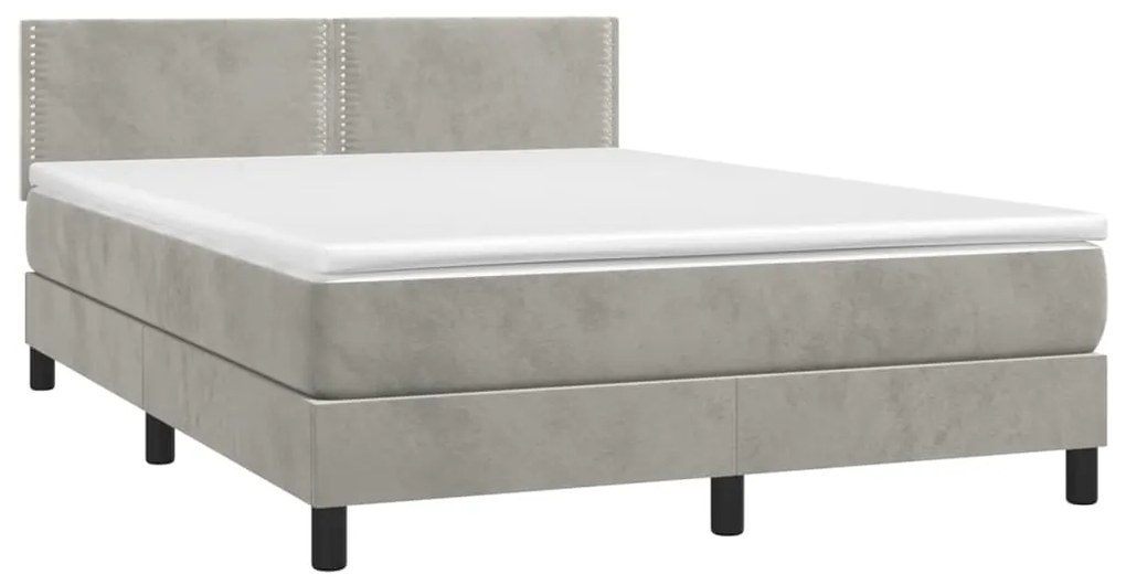 ΚΡΕΒΑΤΙ BOXSPRING ΜΕ ΣΤΡΩΜΑ ΑΝΟΙΧΤΟ ΓΚΡΙ 140X190 ΕΚ. ΒΕΛΟΥΔΙΝΟ 3141239