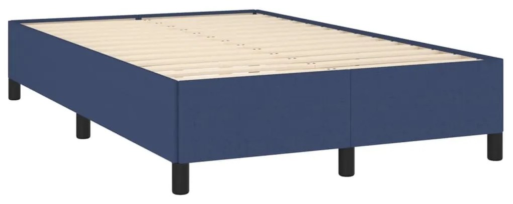 Κρεβάτι Boxspring με Στρώμα Μπλε 120x190 εκ. Υφασμάτινο - Μπλε