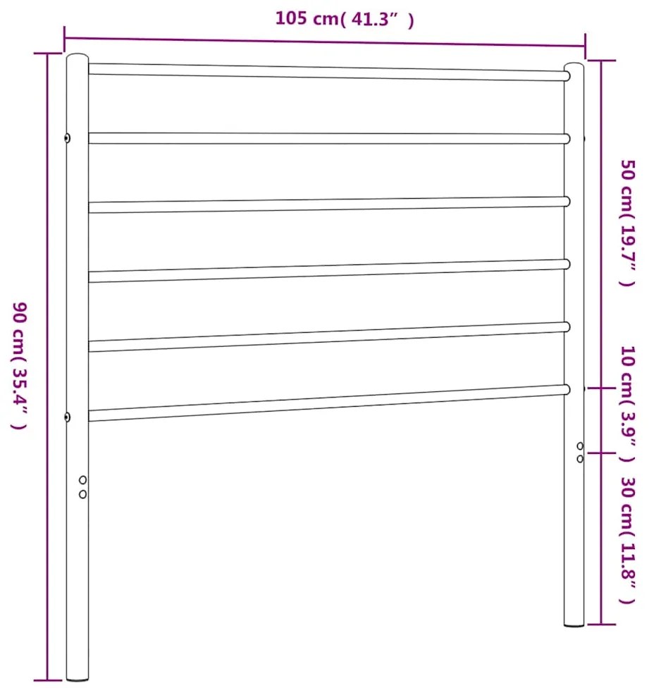 vidaXL Κεφαλάρι Λευκό 100 εκ. Μεταλλικό