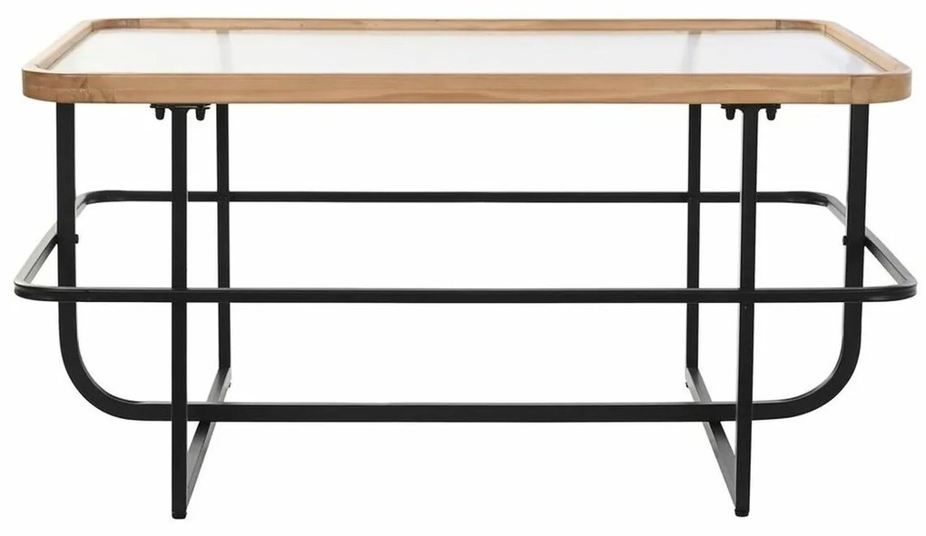 Τραπεζάκι Καφέ DKD Home Decor Κρυστάλλινο Μέταλλο (90 x 60 x 46 cm)