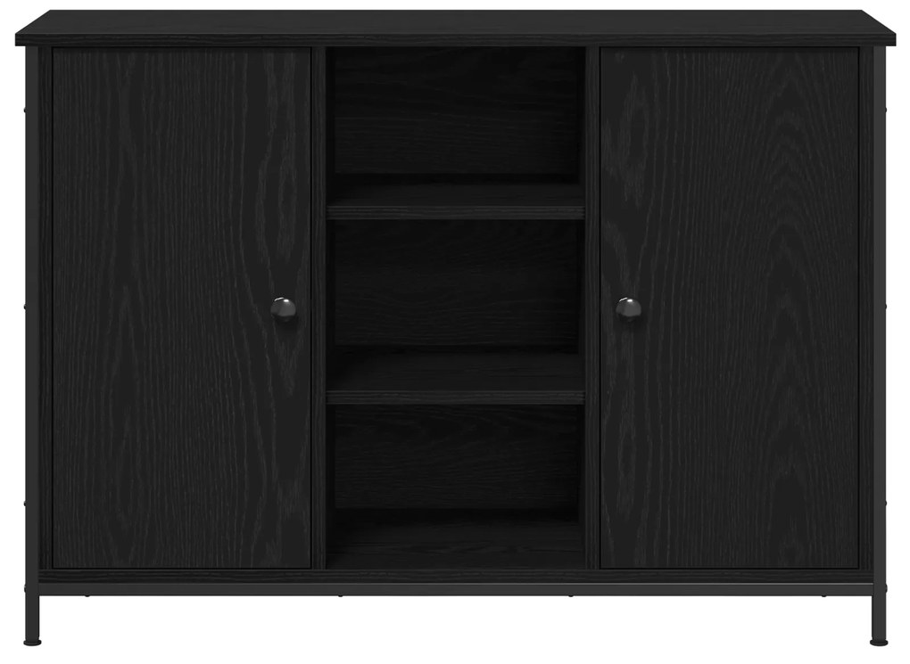 vidaXL Μπουφές Μαύρος Δρυς 100x35x70 εκ. Επεξεργασμένο Ξύλο και Μέταλλο