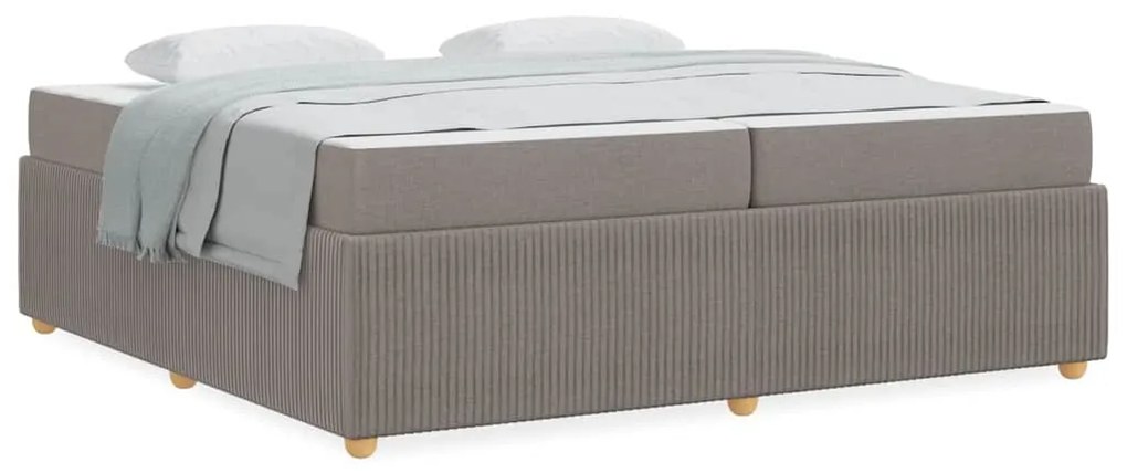vidaXL Σκελετός κρεβατιού με στρώμα Taupe 200 x 200 cm ύφασμα
