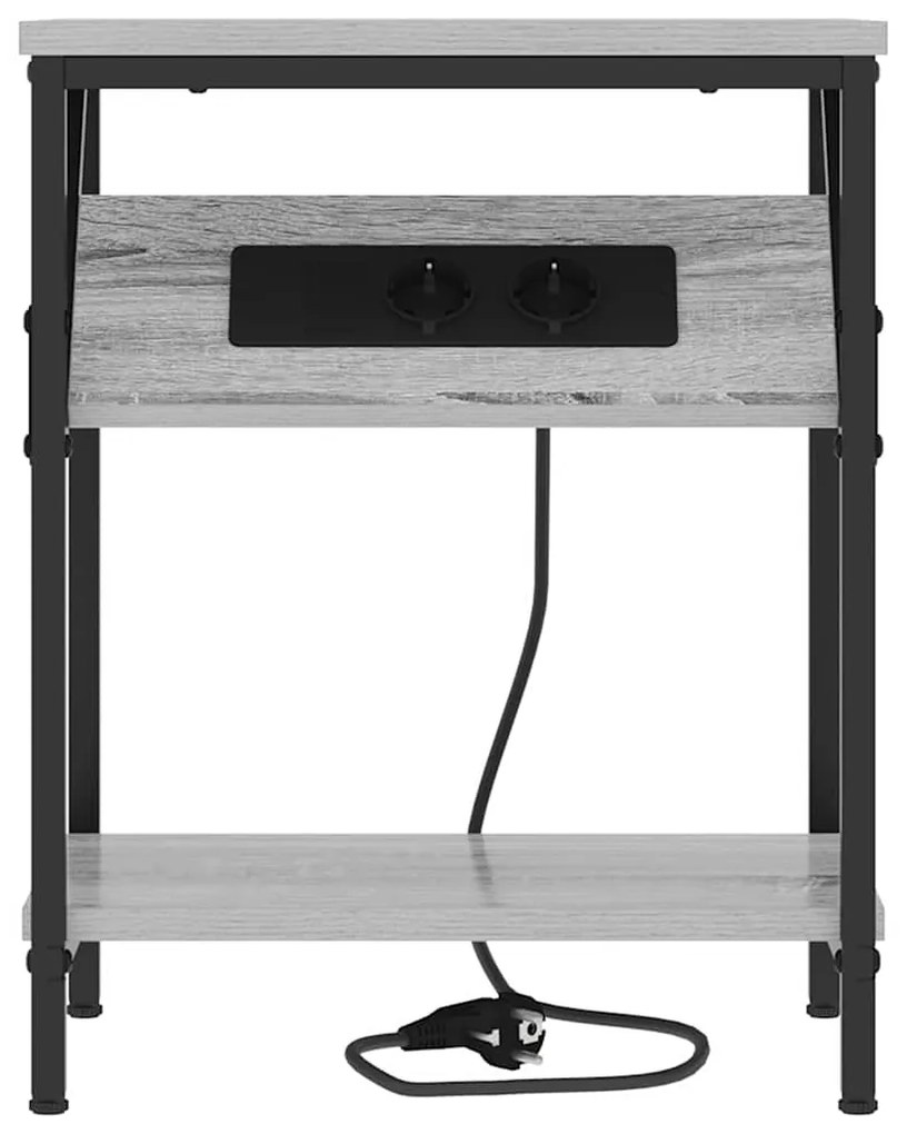 vidaXL Κομοδίνο Γκρι sonoma 38 x 30 x 48 εκ. Επεξεργασμένο ξύλο