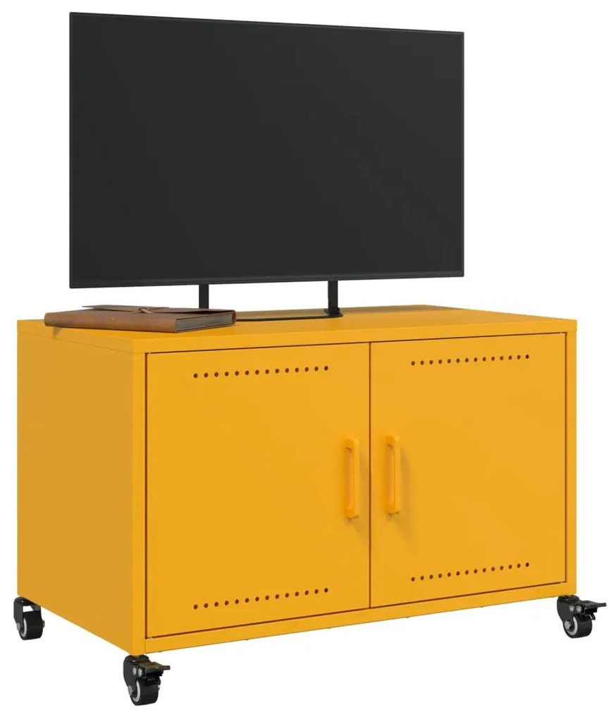 Έπιπλο Τηλεόρασης Μουσταρδί Κίτρινο 68x39x43,5 εκ. από Ατσάλι - Κίτρινο