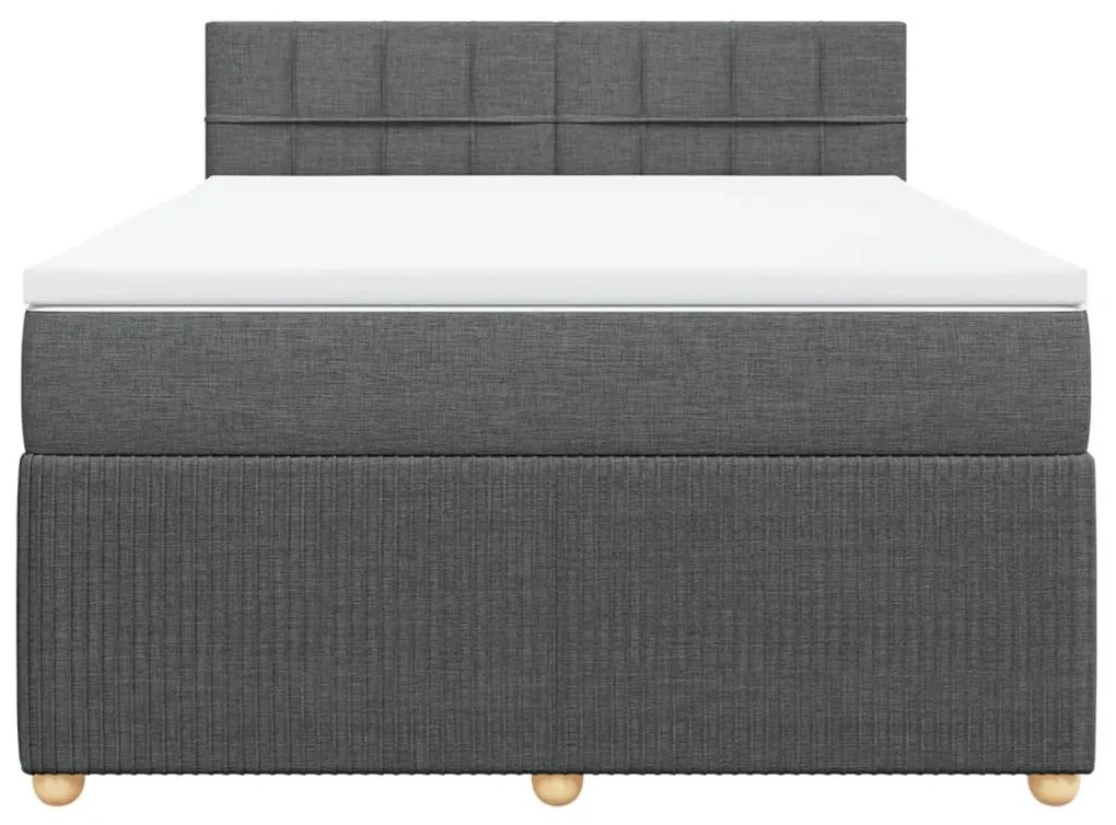 ΚΡΕΒΑΤΙ BOXSPRING ΜΕ ΣΤΡΩΜΑ ΣΚΟΥΡΟ ΓΚΡΙ 140X190 ΕΚ. ΥΦΑΣΜΑΤΙΝΟ 3287452