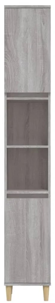 vidaXL Ντουλάπι Μπάνιου Γκρι Sonoma 30x30x190 εκ. Επεξεργασμένο Ξύλο