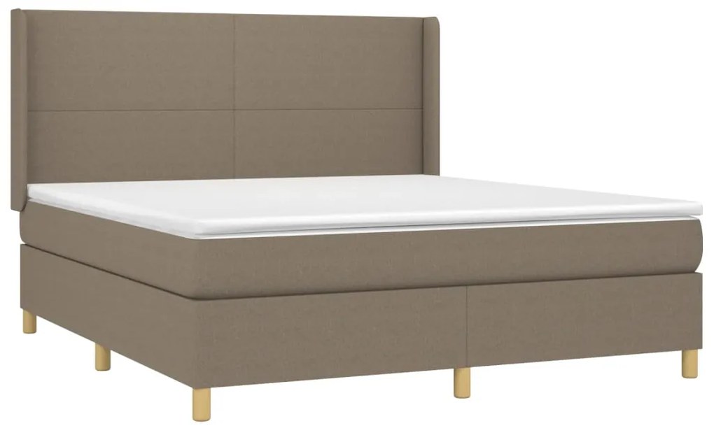 ΚΡΕΒΑΤΙ BOXSPRING ΜΕ ΣΤΡΩΜΑ &amp; LED TAUPE 160X200 ΕΚ. ΥΦΑΣΜΑΤΙΝΟ 3138729