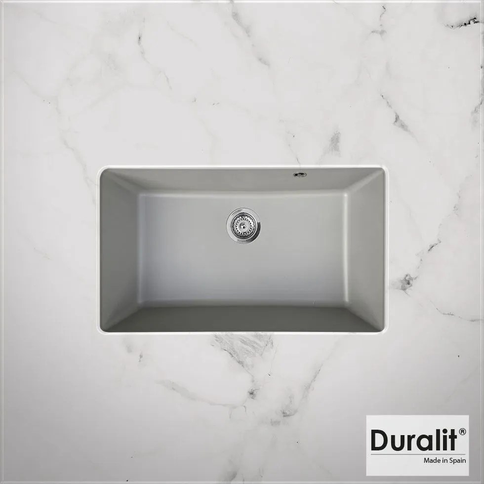 Duralit KZ075U Gris Platinum Υποκαθήμενος Συνθετικός Νεροχύτης Με 1 Γούρνα 76x50 cm