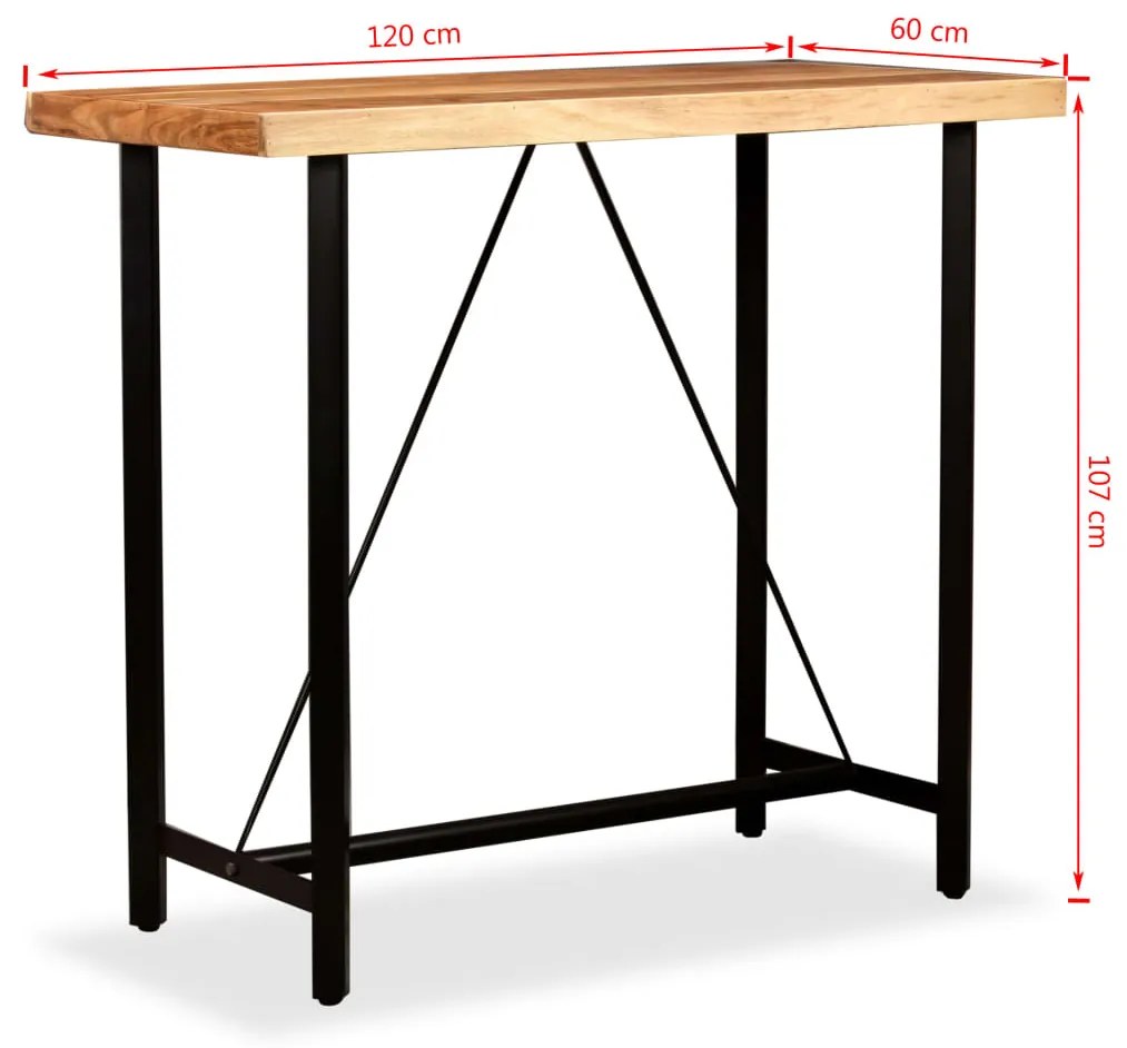 ΤΡΑΠΕΖΙ ΜΠΑΡ 120 X 60 X 107 ΕΚ. ΑΠΟ ΜΑΣΙΦ ΞΥΛΟ ΑΚΑΚΙΑΣ 245436