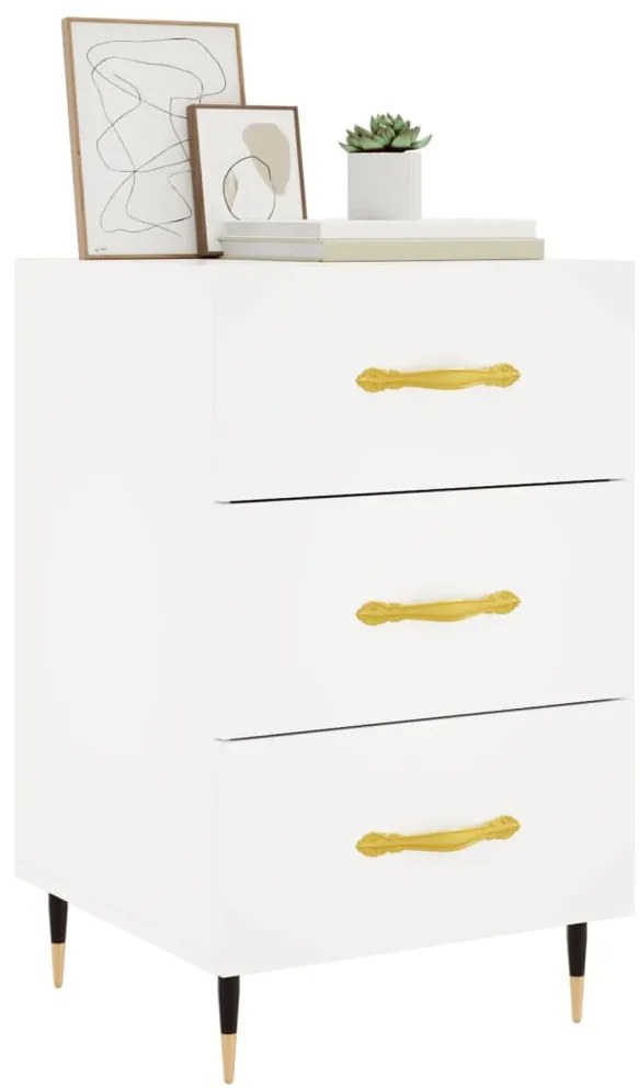 vidaXL Κομοδίνο Λευκό 40 x 40 x 66 εκ. από Επεξεργασμένο Ξύλο